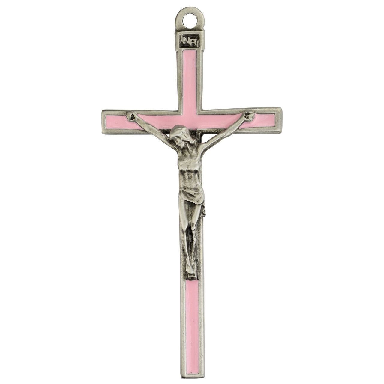 5" Pink Enamel Crucifix 73-35