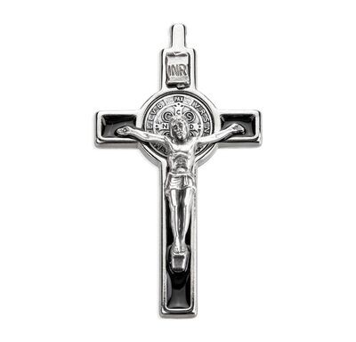 3" Saint Benedict Black Epoxied Crucifix 2130