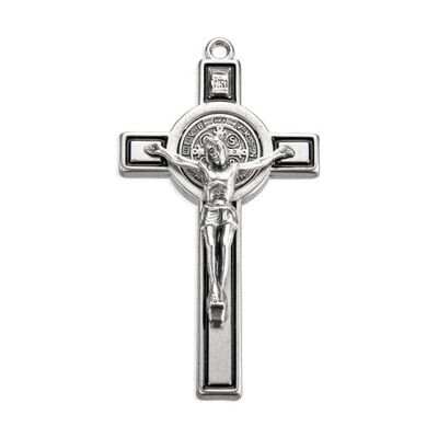 3" Nickel St Benedict Crucifix