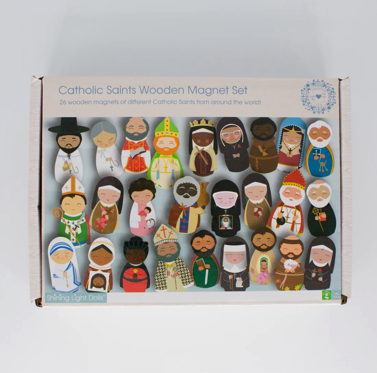 Catholic Saints Wooden Magnet Set