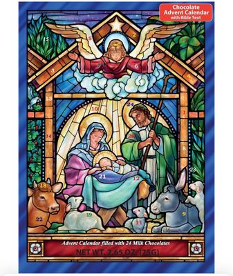Stained Glass Nativity Chocolate Advent Calendar