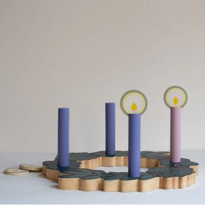 Double-Sided Advent To Christmas Wooden Wreath Set