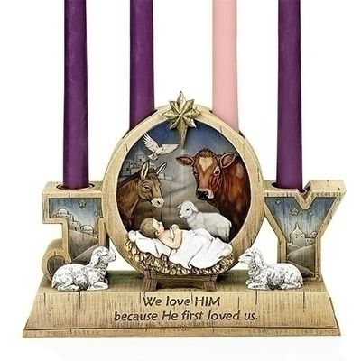Advent w/Baby Candle Holder