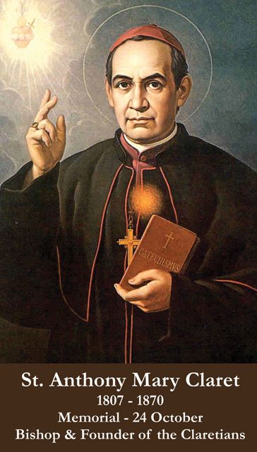 St. Anthony Mary Claret Prayer Card