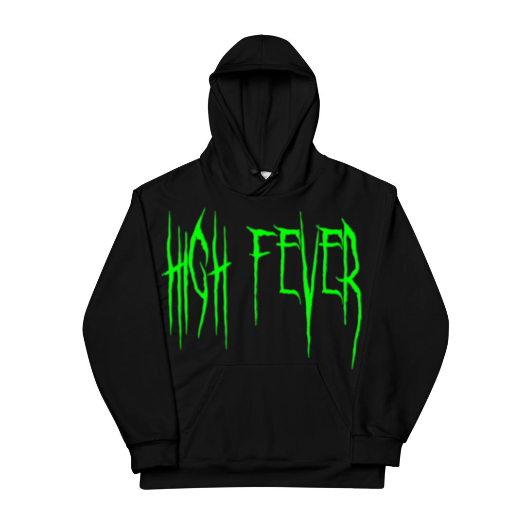 Black High Fever Hoodie (Green Text)