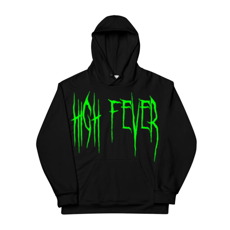 Black High Fever Hoodie (Green Text)