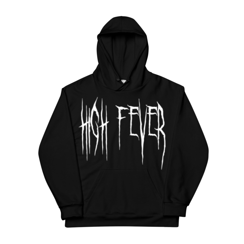 Black High Fever Hoodie (White Text)