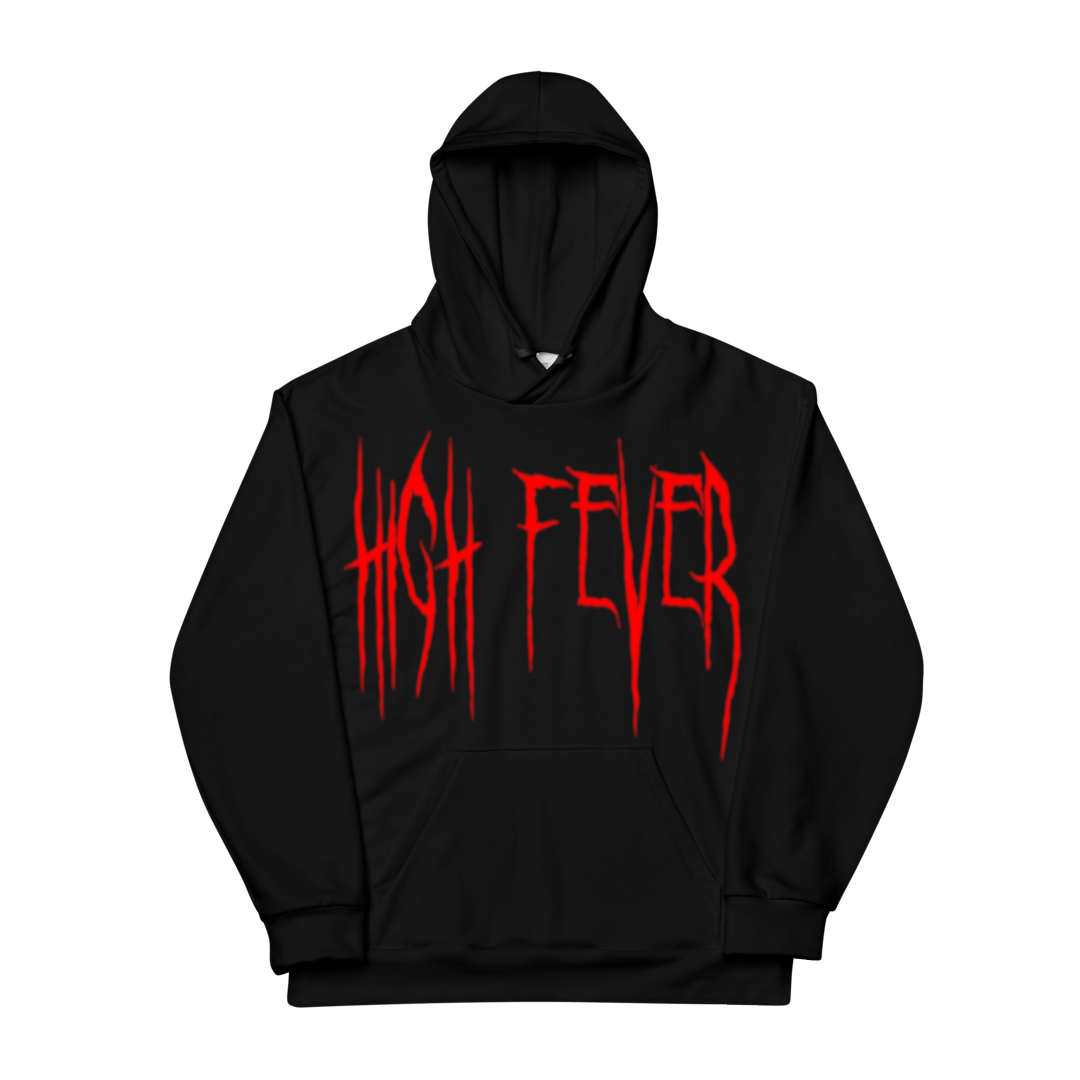 Black High Fever Hoodie (Red Text)