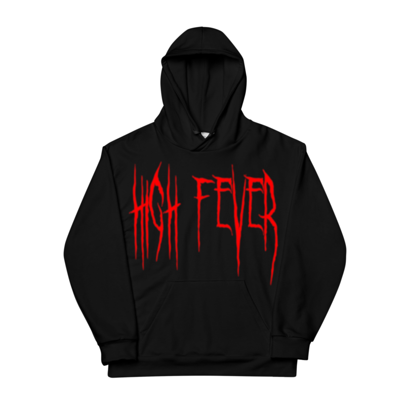Black High Fever Hoodie (Red Text)