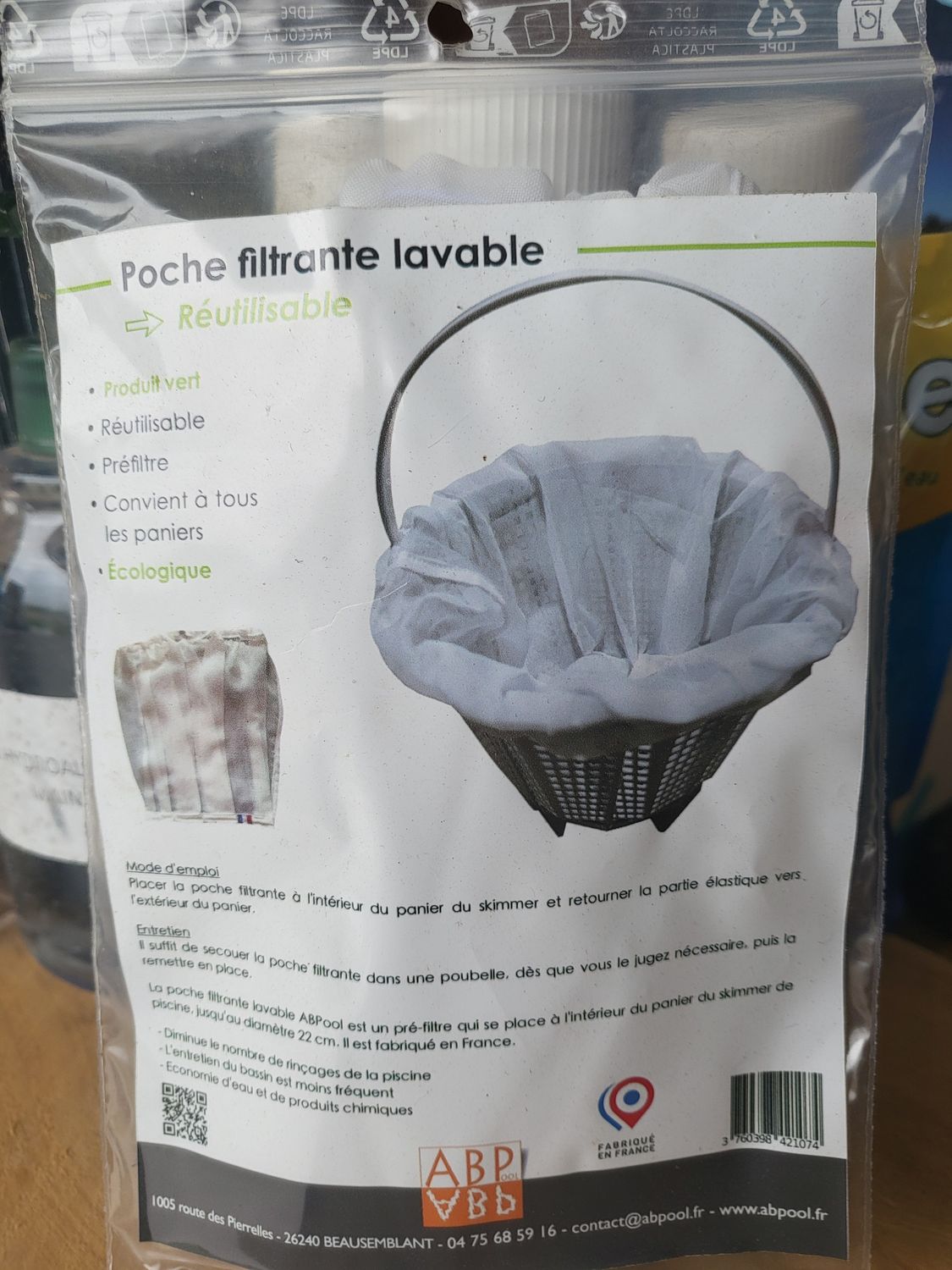 Poche filtrante pour panier de skimmer