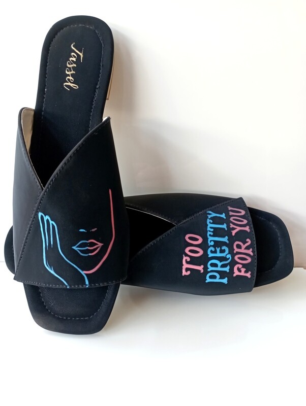 Handpainted Black Flats - The Beauty