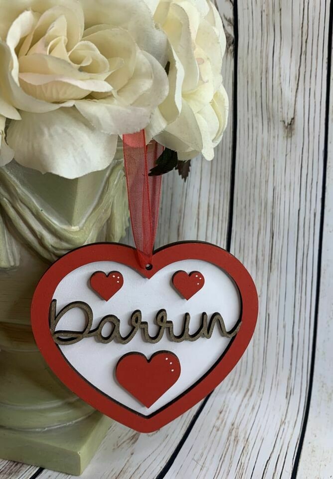 Personalised Heart themed double layered hanging heart