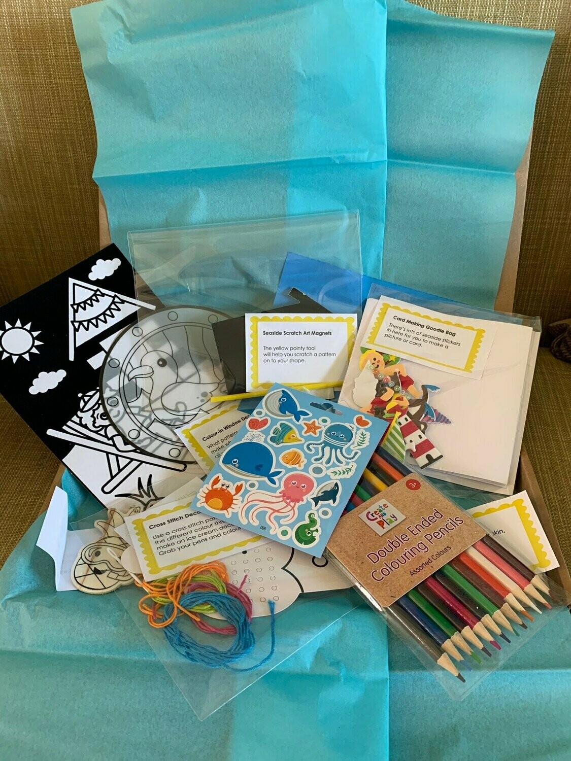 Seaside themed letterbox craft kit