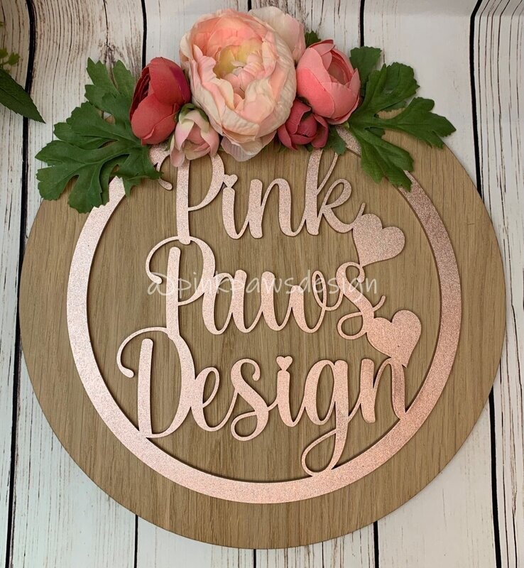 Personalised name hoop oak veneer plaque