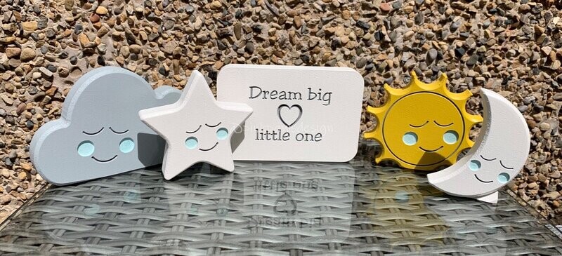 'Dream big little one' Nursery New Baby Shelf Set