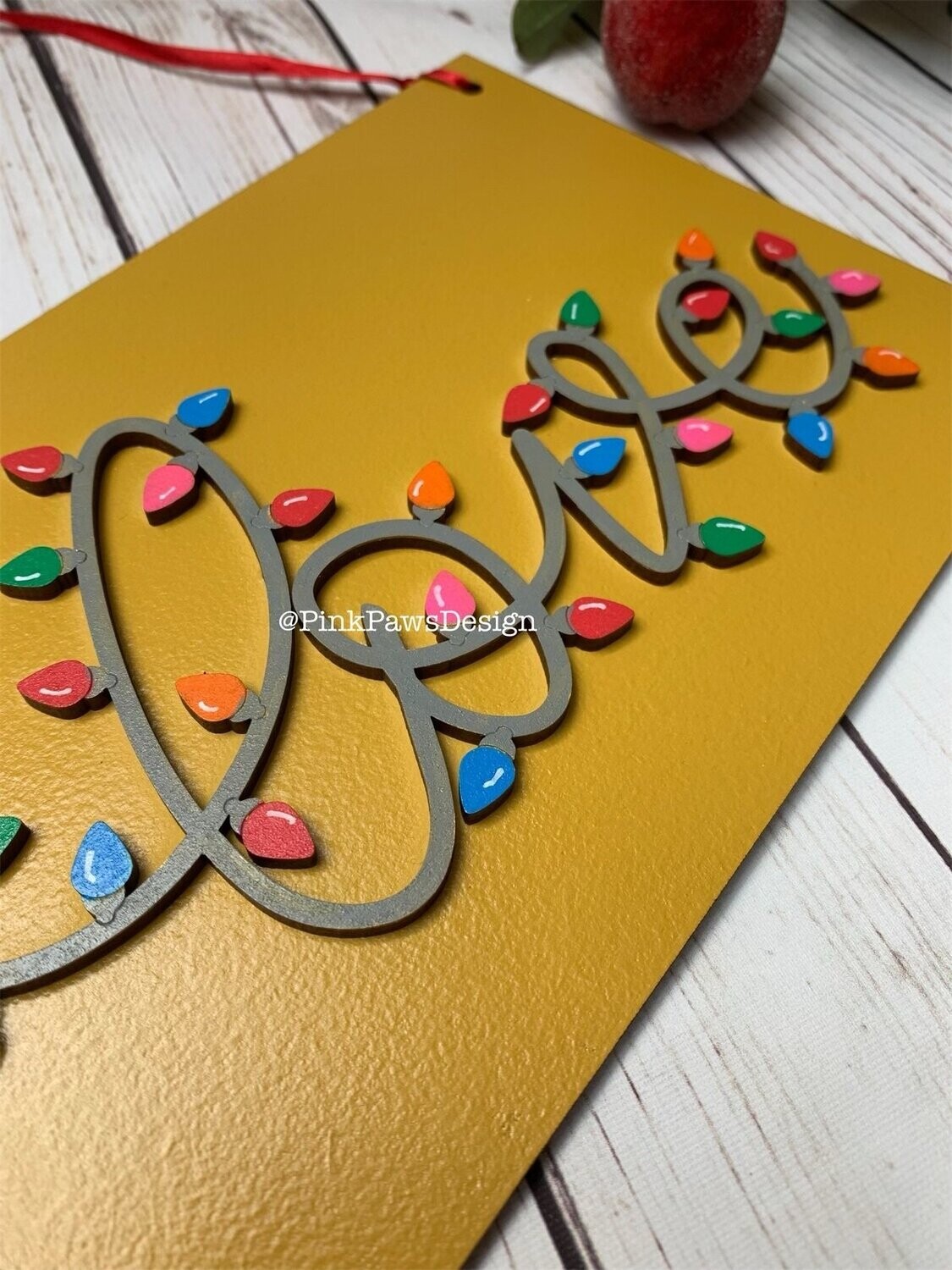 Love - with lights plaque