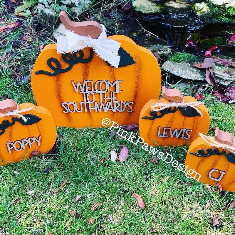 Personalised Pumpkin family various sizes