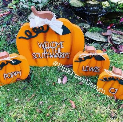 Personalised Pumpkin family various sizes