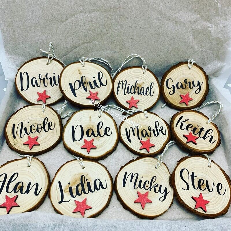 Personalised name wood slice 3 for £12 offer