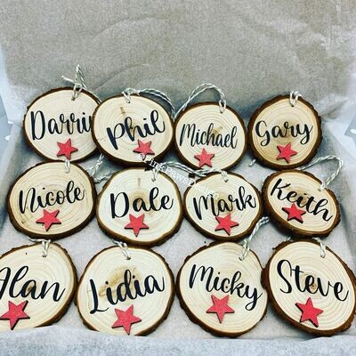 Personalised name wood slice individual