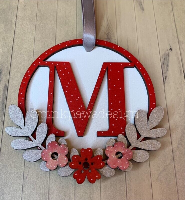 Personalised Floral Hanging Circle