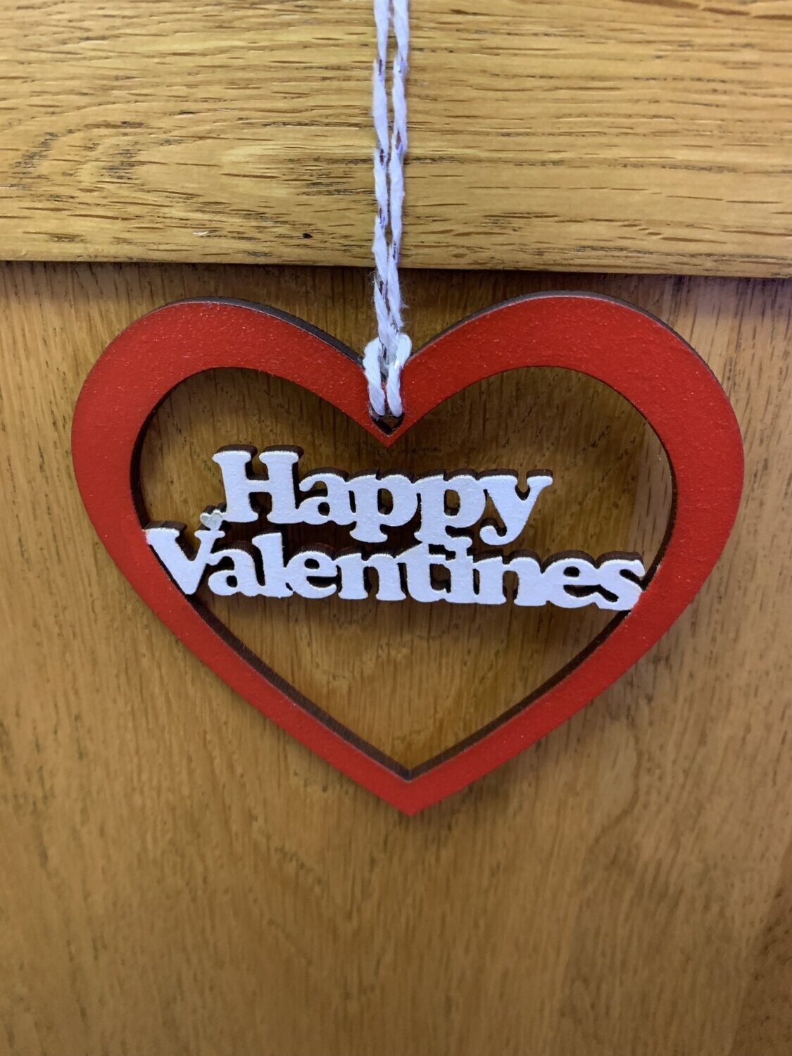 Happy Valentines hanging heart quote
