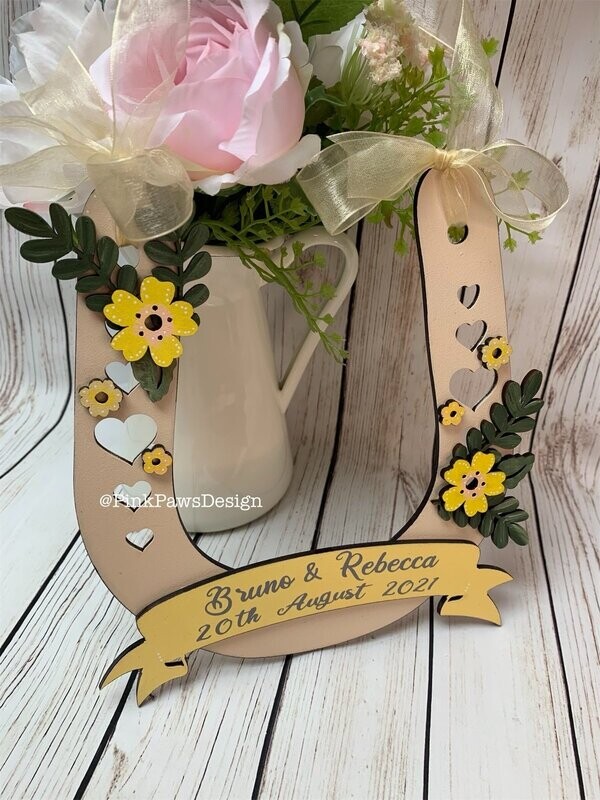 Personalised Floral Horseshoe
