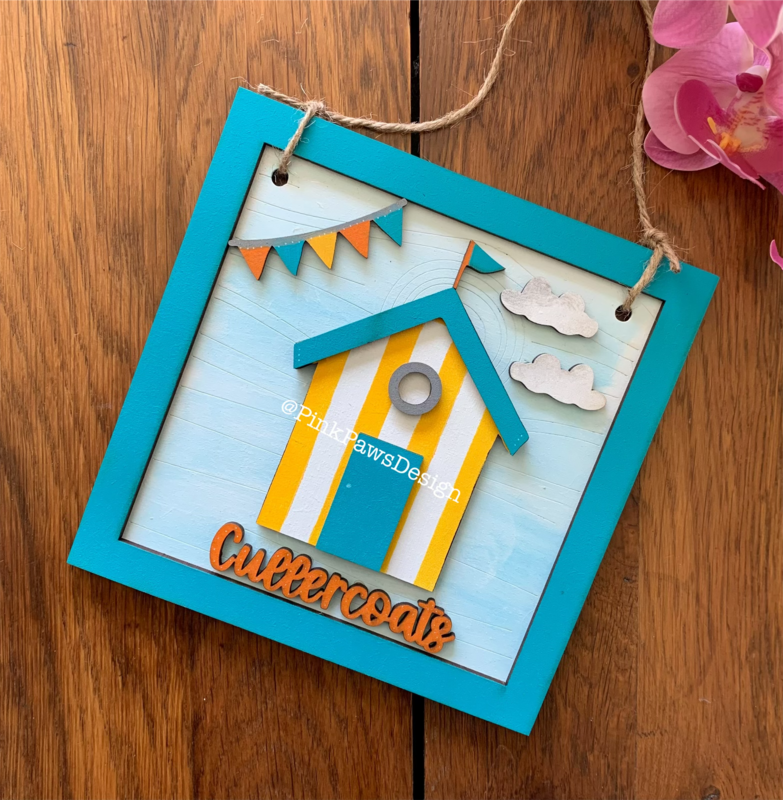 Hand painted ‘Cullercoats’ driftwood hanging sign