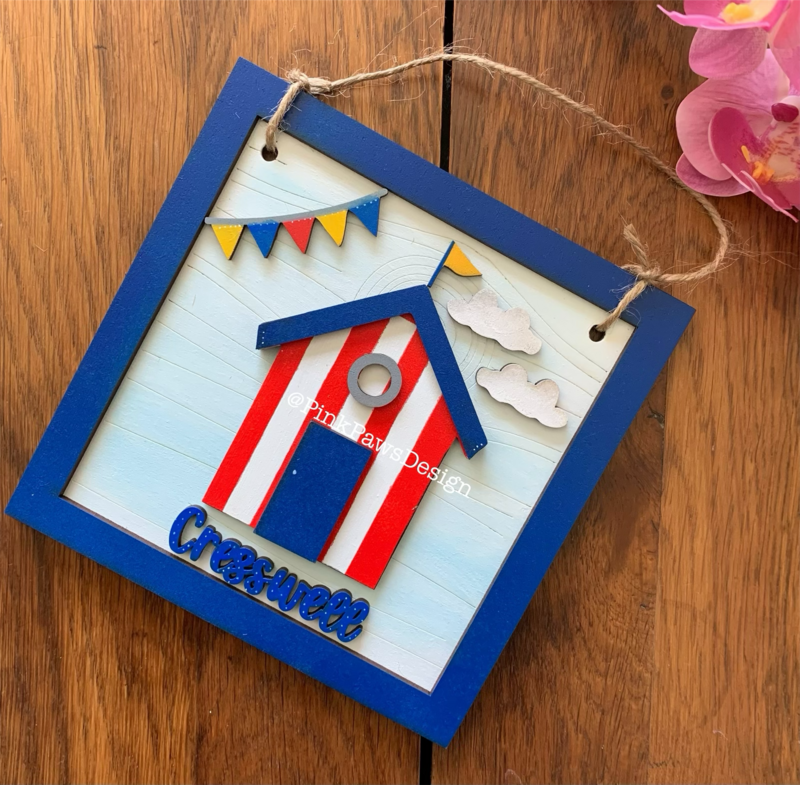 Hand painted ‘Cresswell’ driftwood hanging sign