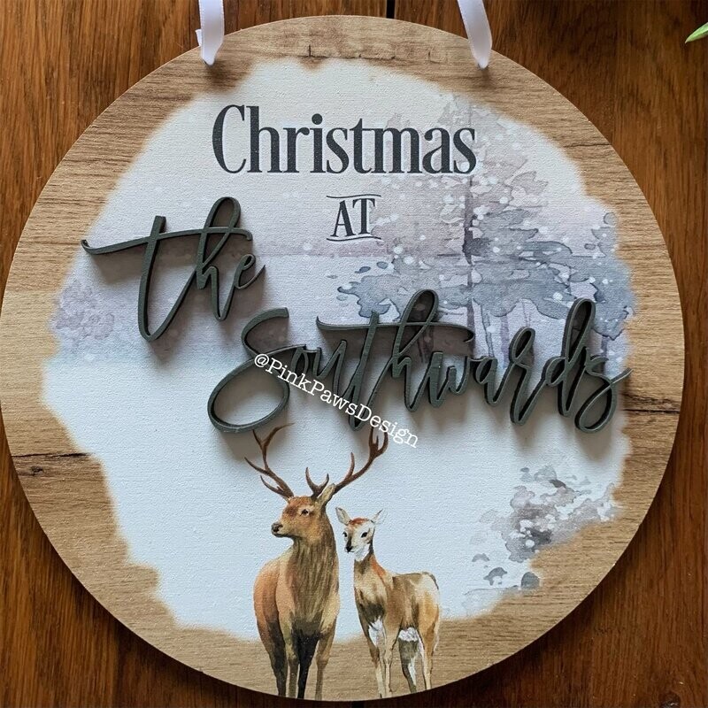 Personalised Circle Plaque - Christmas At...