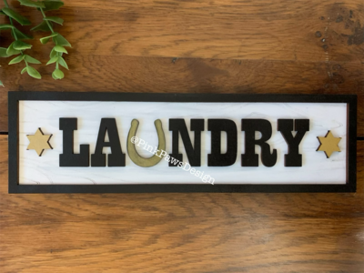 Laundry Western Themed Sign