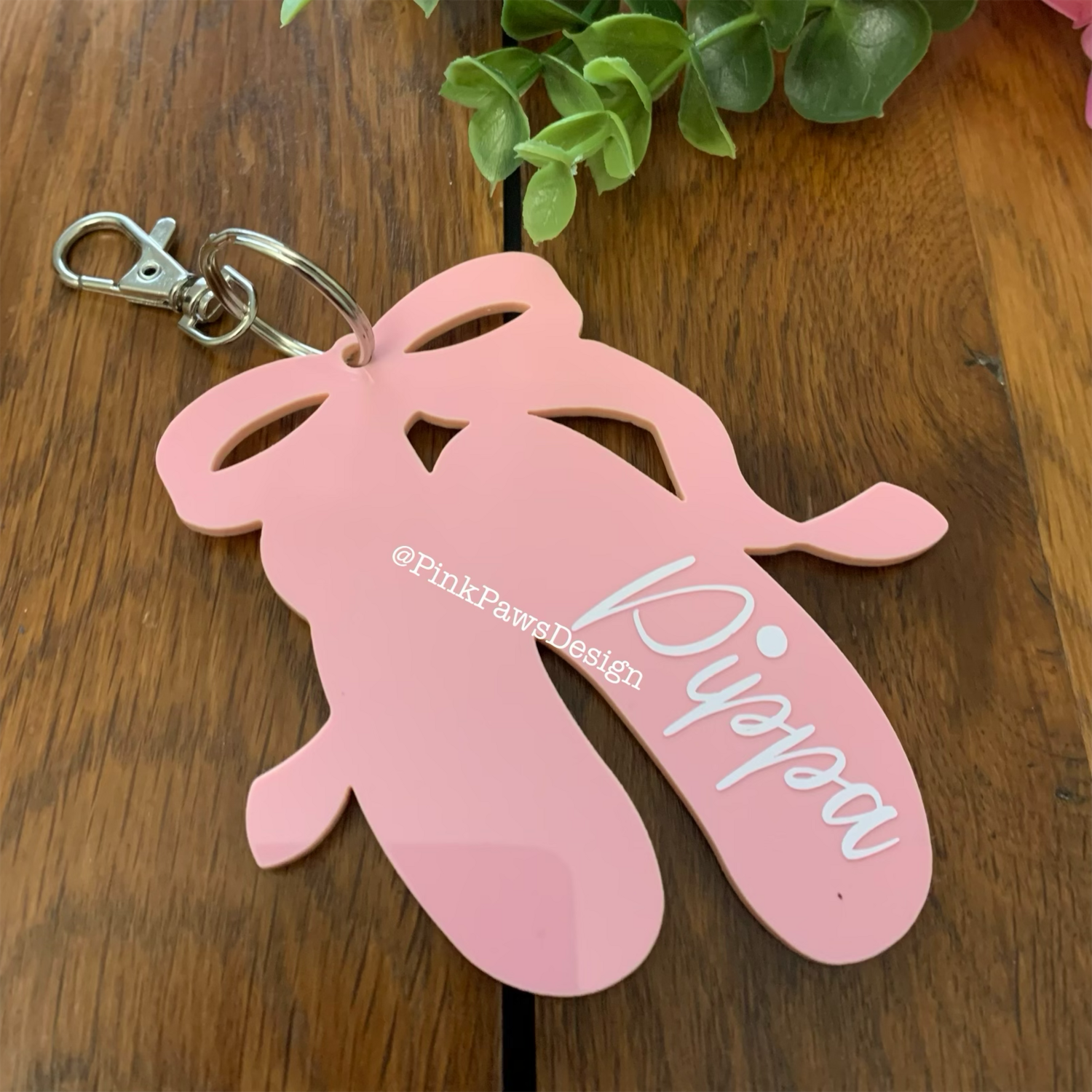 Personalised Ballet Shoe Bag Charm 