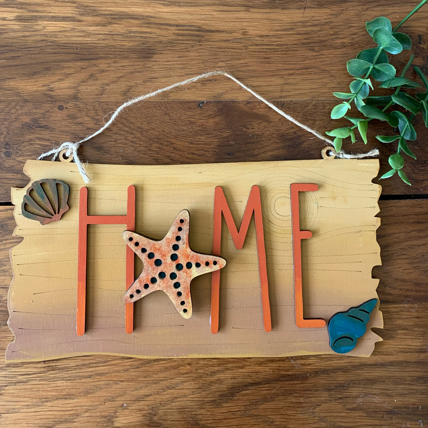 Hand painted ‘Home’ driftwood hanging sign