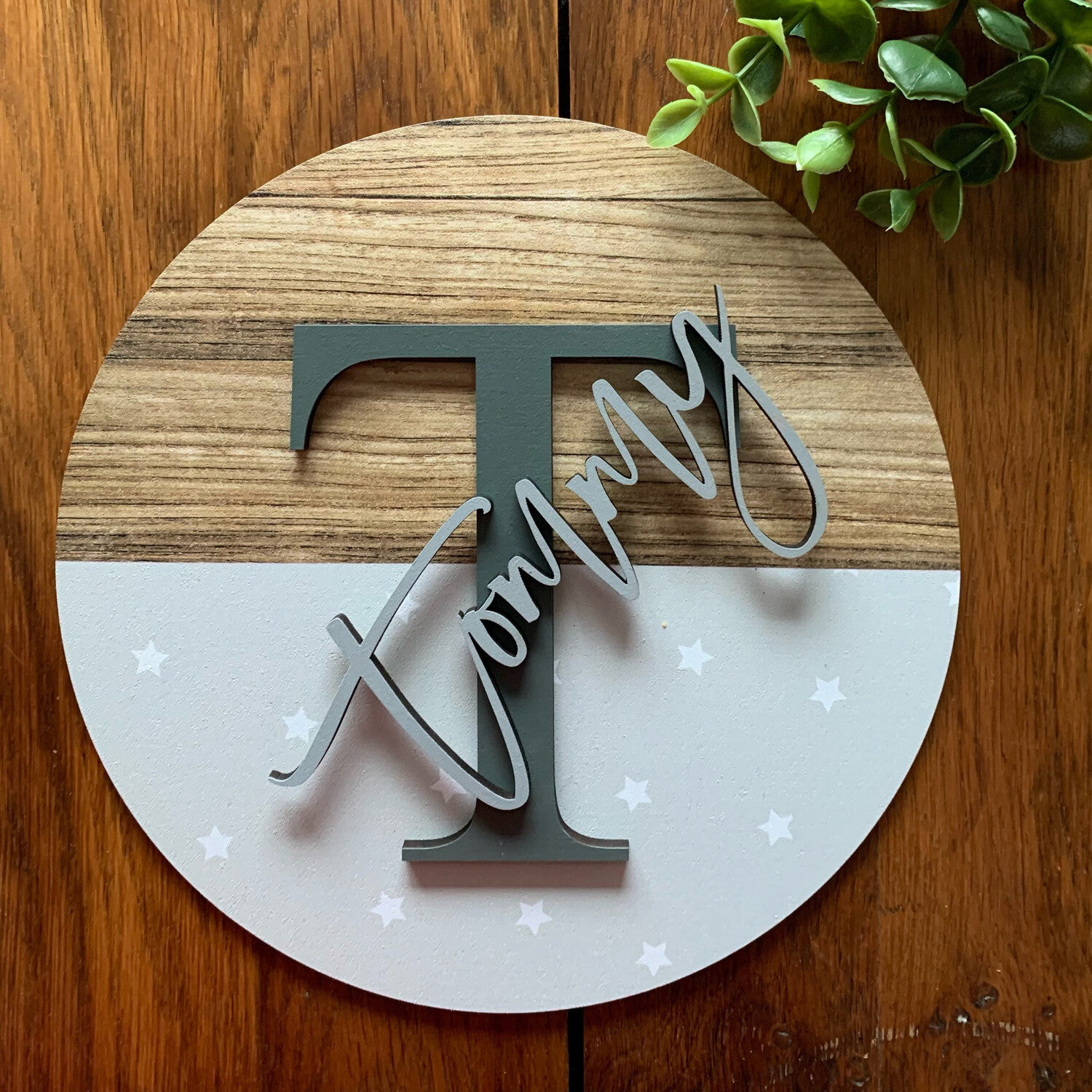 Personalised Circle Plaque - Star themed