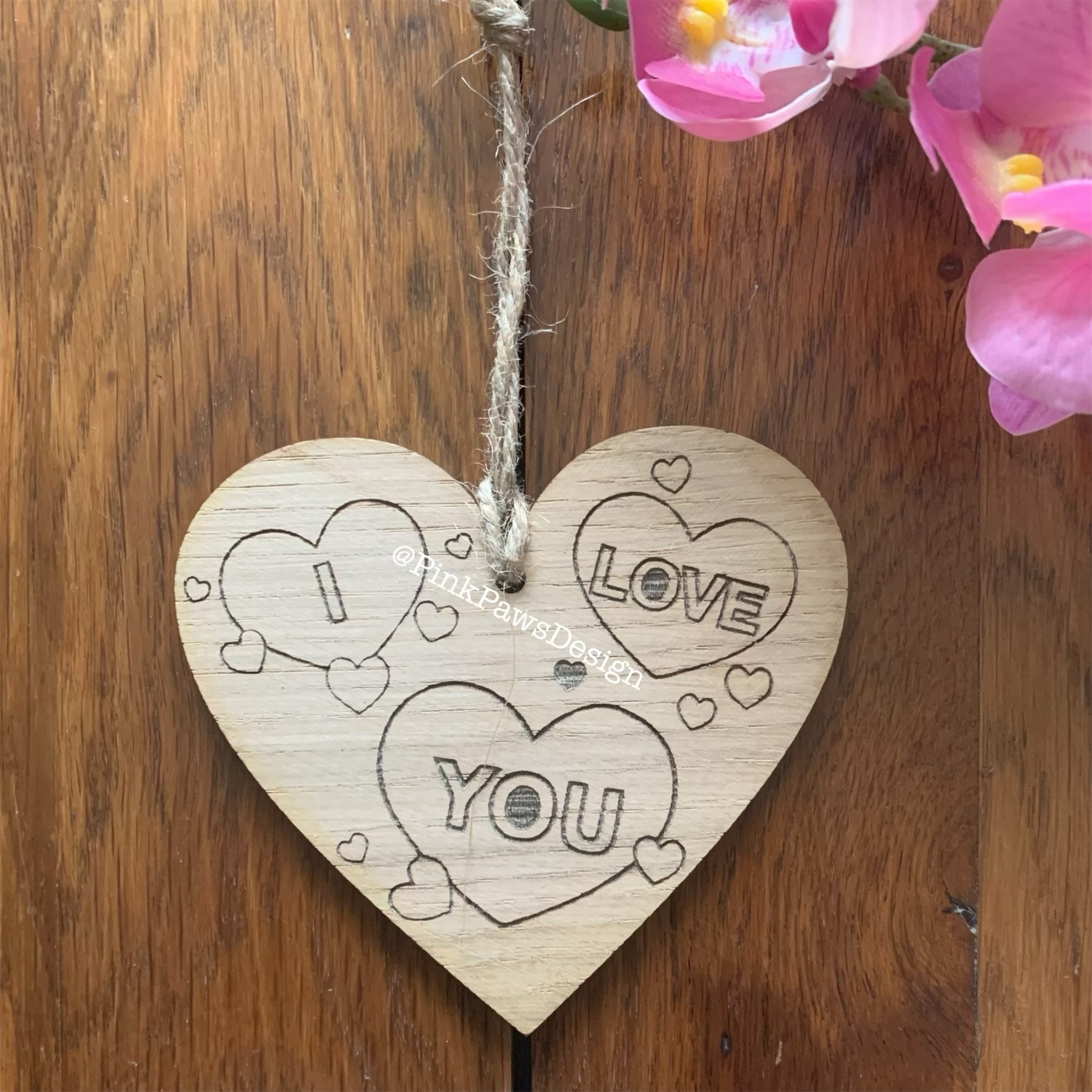 I Love You Engraved Hanging Decoration