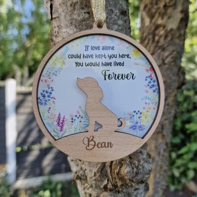 Personalised Dog Or Cat Memorial Hanging Decoration