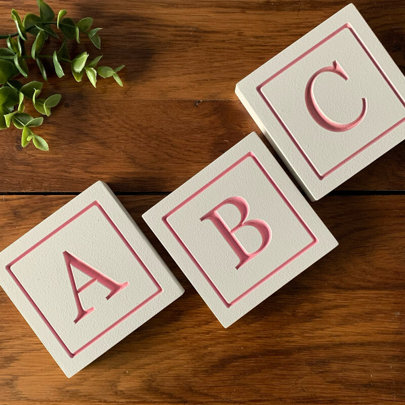 Hand painted ABC Letter blocks