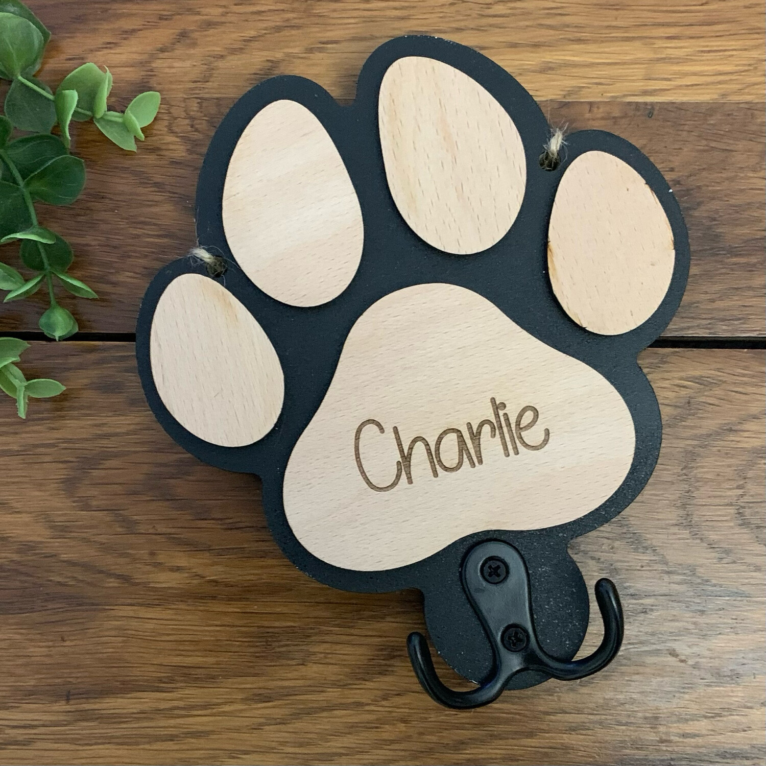 Personalised Dog Paw Lead Holder