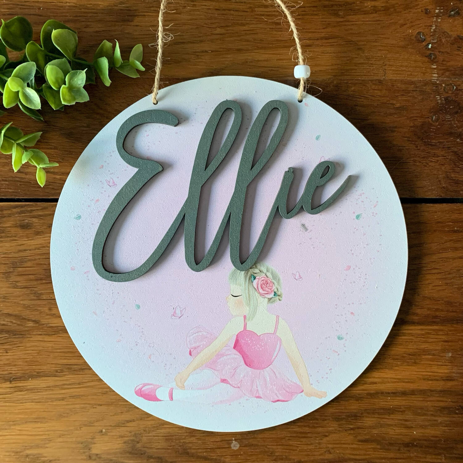 Personalised Circle Plaque - Ballet Dance themed