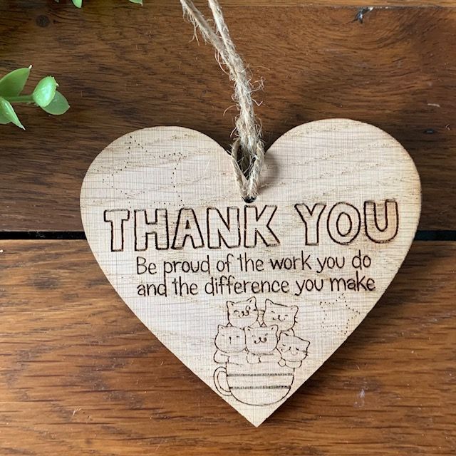 Thank you engraved hanging decoration