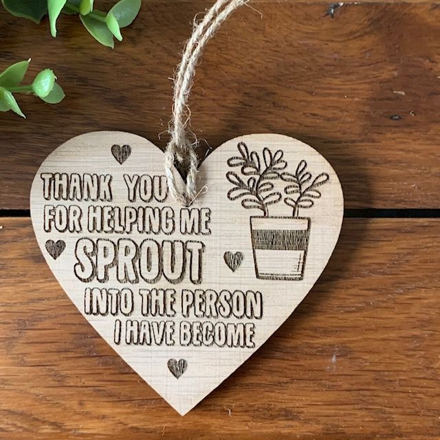 Thank you for helping me sprout engraved hanging decoration