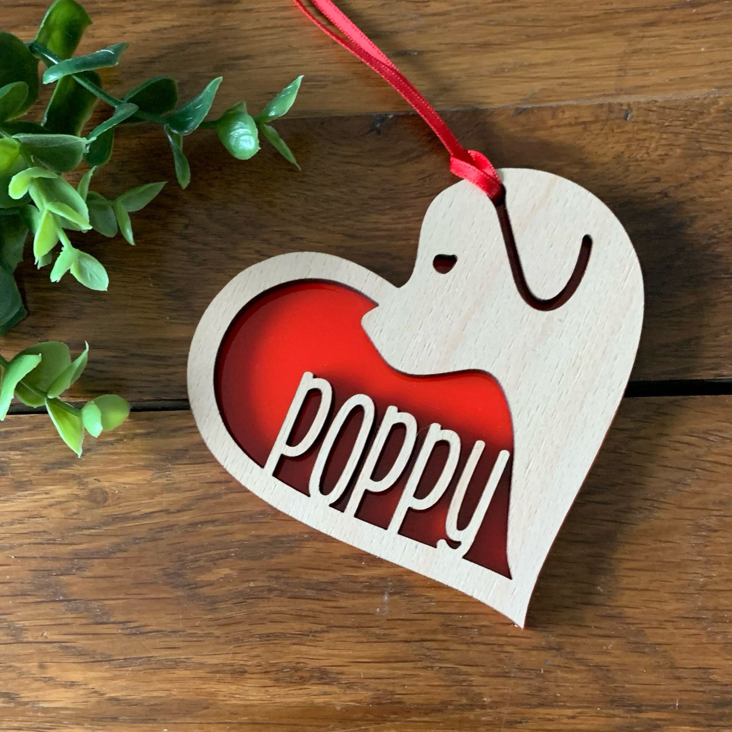 Personalised Dog Heart Decoration