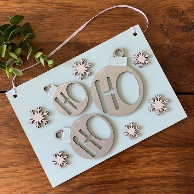 Hand-painted Ho Ho Ho Christmas Hanging Plaque