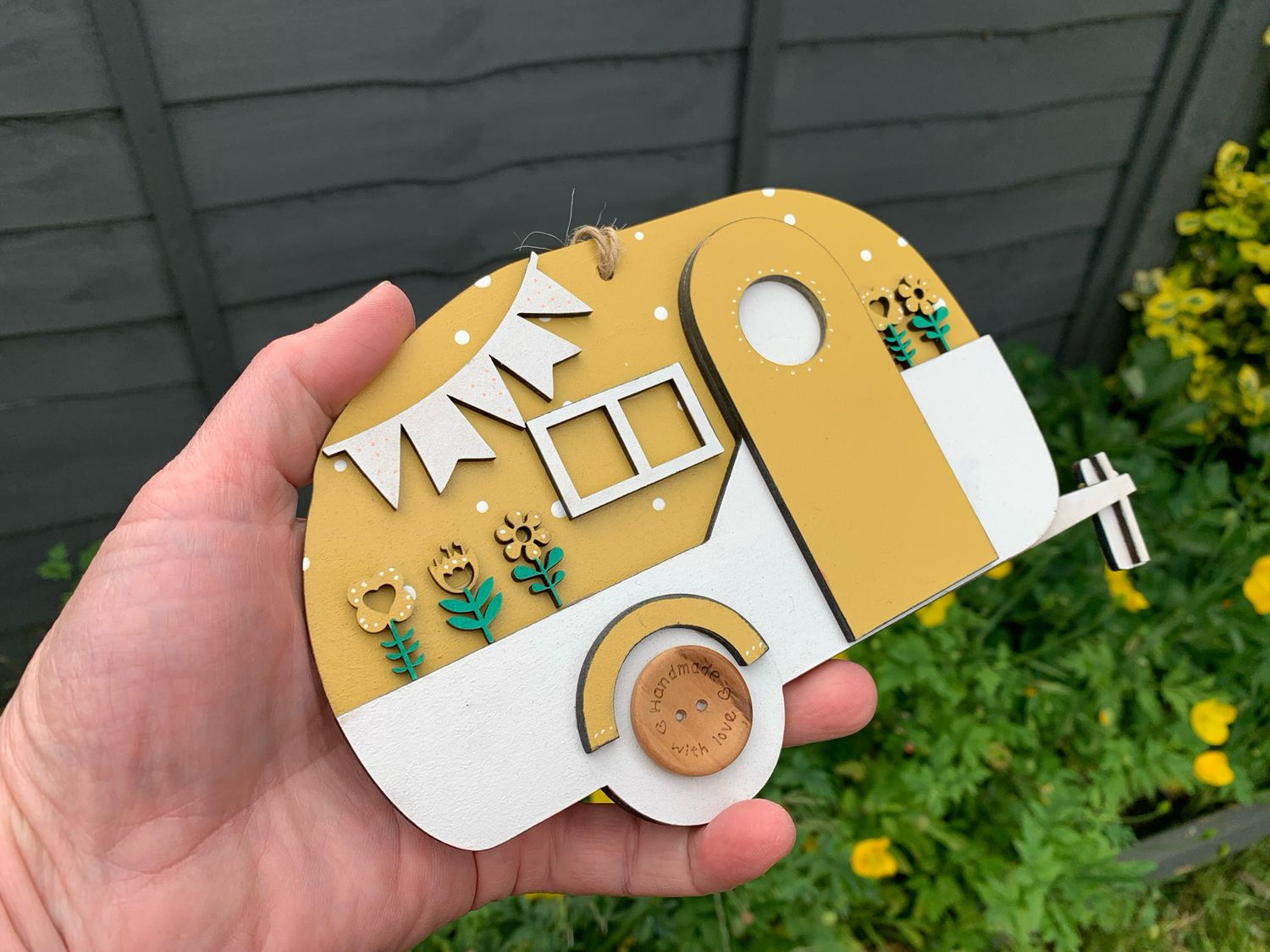 Mustard Vintage Style Caravan Decoration
