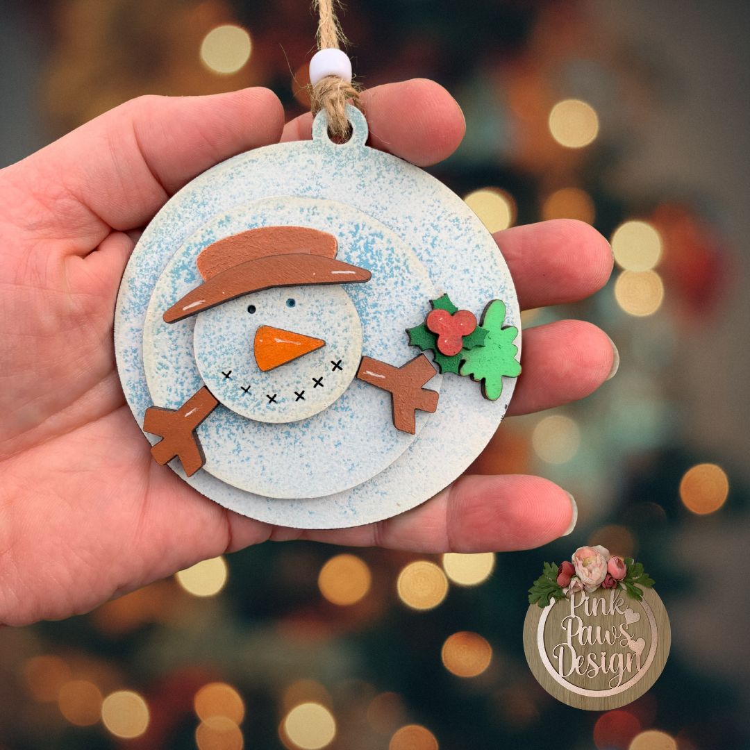 Hand-painted Melting Snowman Decoration