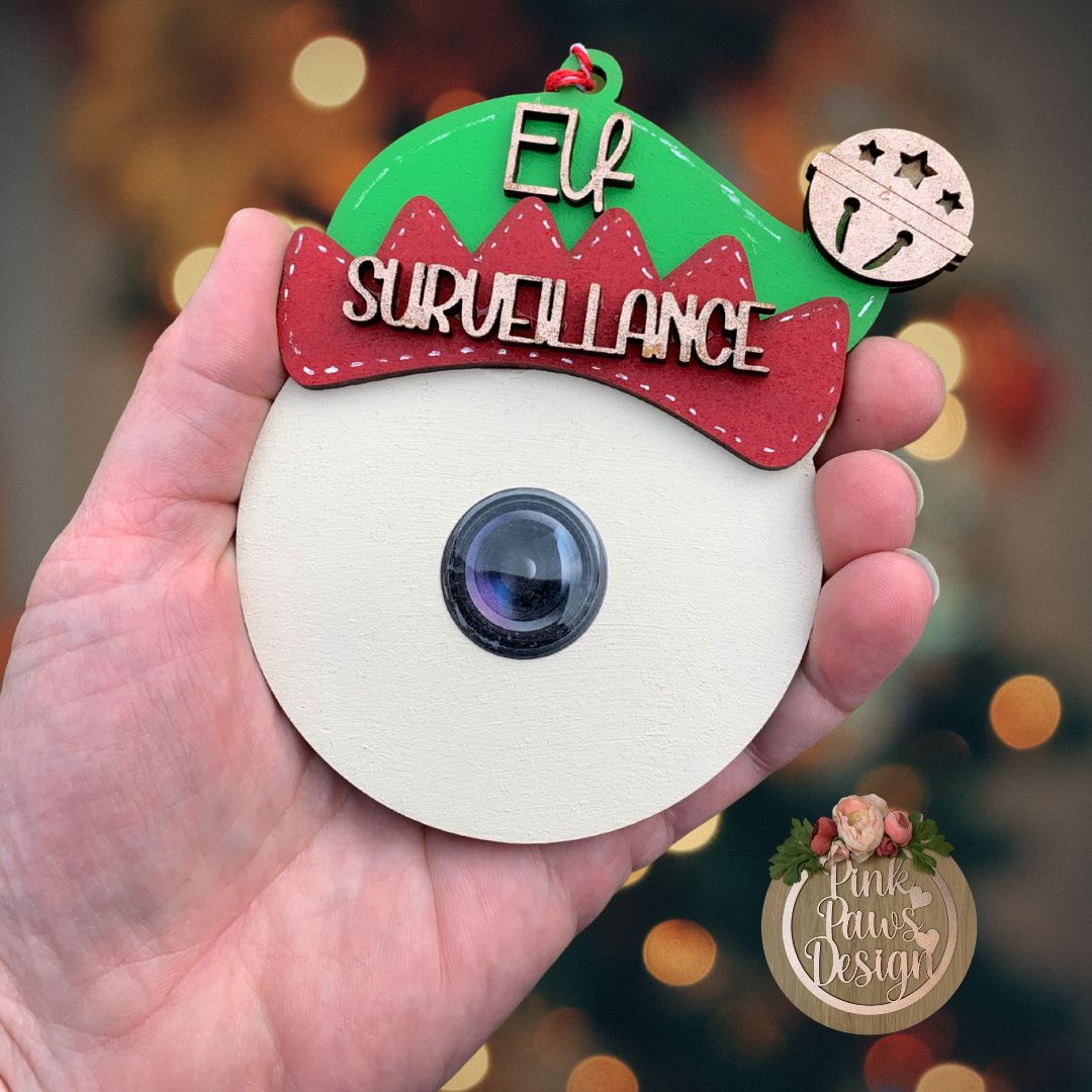 Hand-painted Elf Surveillance Cam Decoration