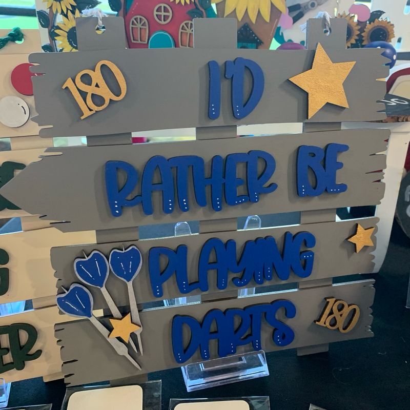I’d Rather Be Playing Darts plaque