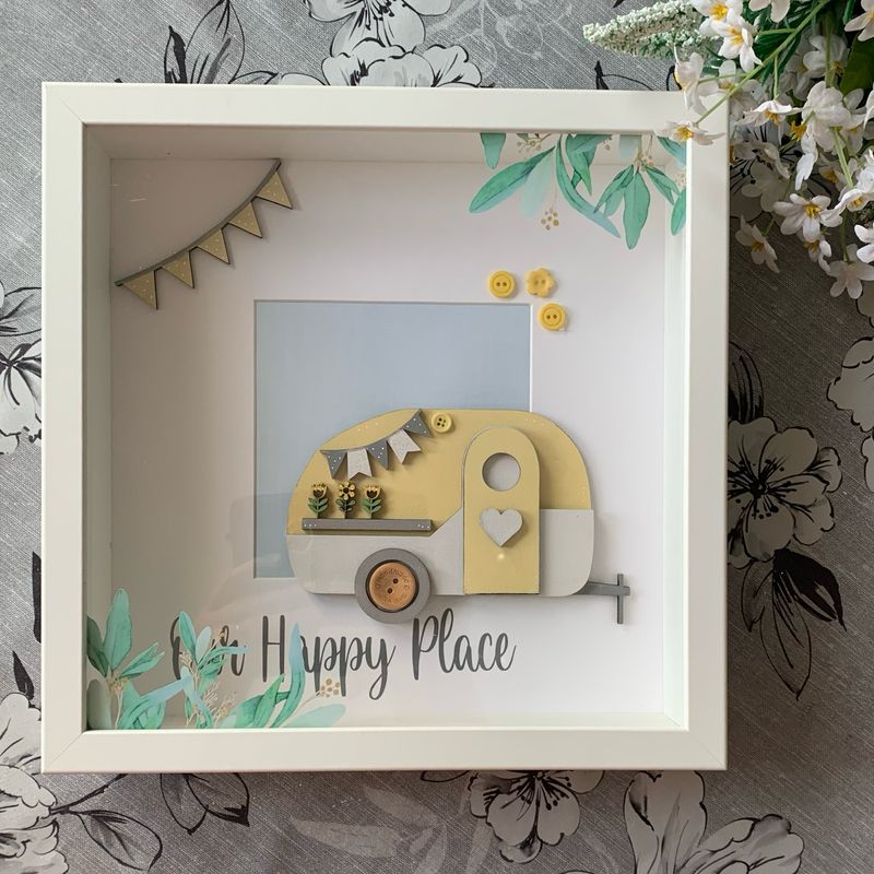 'Our Happy Place' Caravan, Motor home, Camper Themed Box frame
