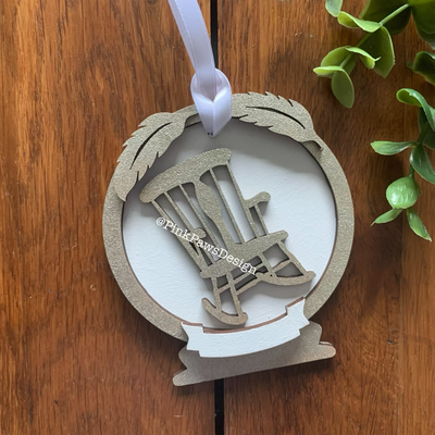 Memorial Rocking Chair With Feathers Hanging Decoration