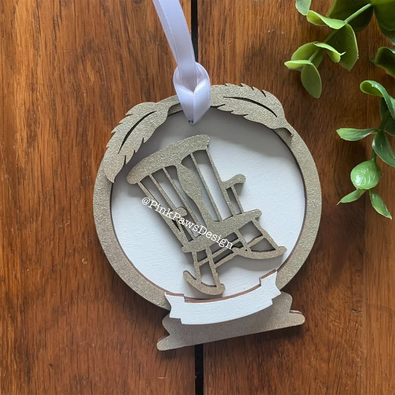 Memorial Rocking Chair With Feathers Hanging Decoration